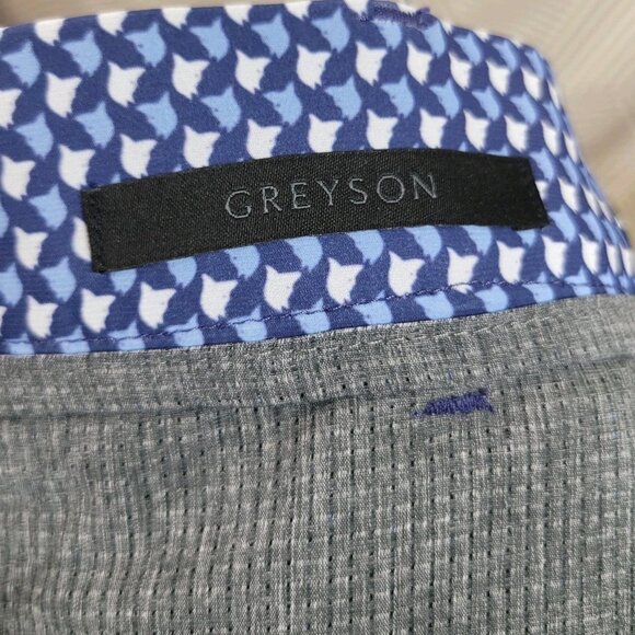 Greyson Montauk Short Adult 36 Performance Golf Chino Wolf Print Stretch Blue - Picture 5 of 7